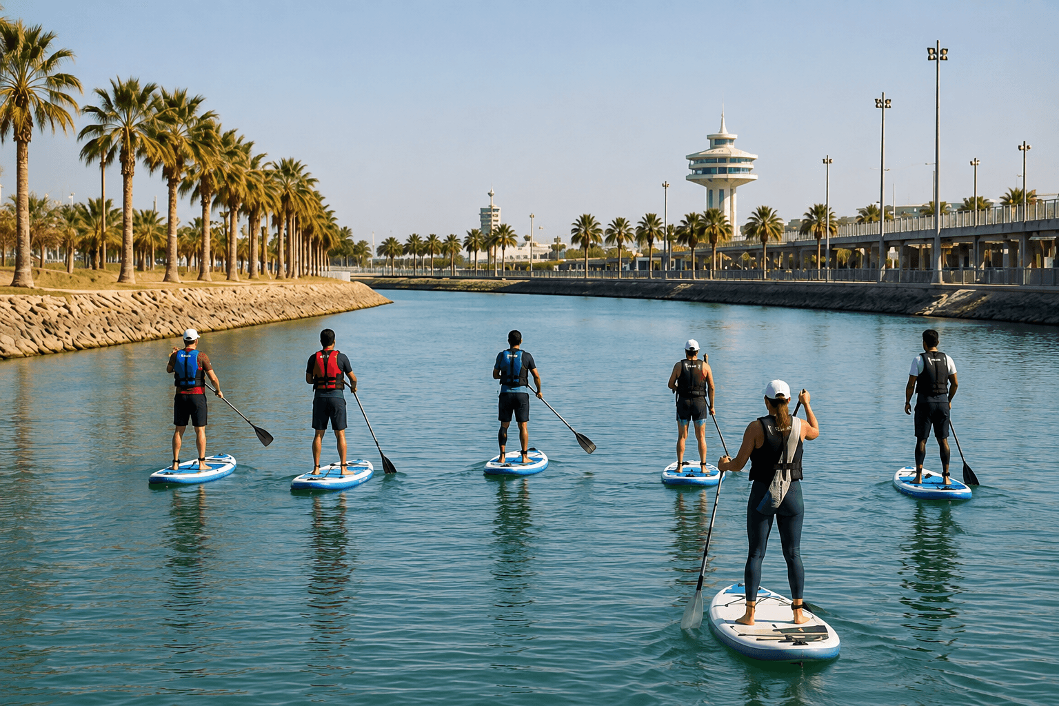 Yanbu: Paddleboarding experience inside the canal