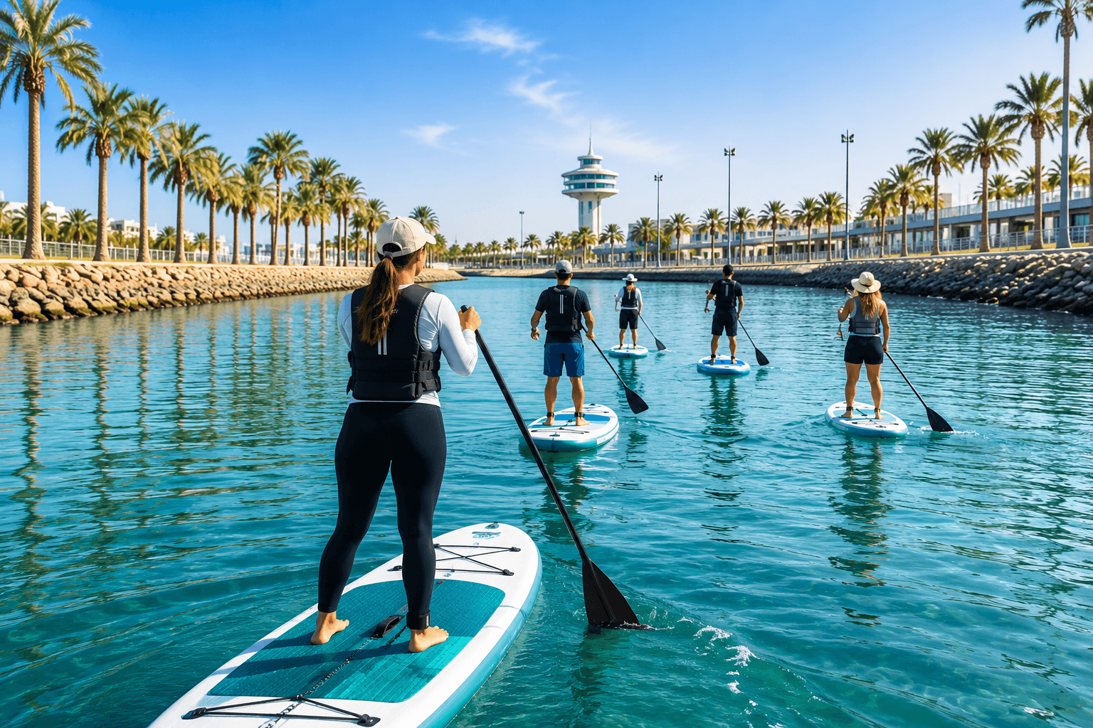 Yanbu: Paddleboarding experience inside the canal